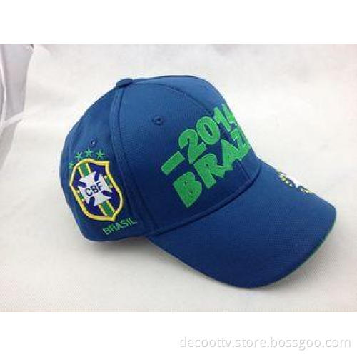 Blue Sport Polyester Embroidered Baseball Caps with Sandwic